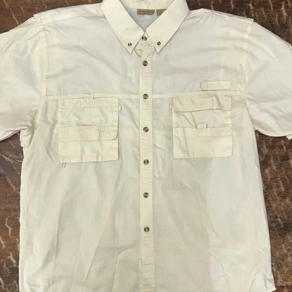 Rugged Earth Outfitters Fishing Shirt XL Beige Utility Vented Mesh Back Outdoor